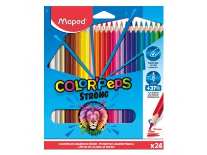 pastelky trojhranne maped color peps strong sada 24 ks