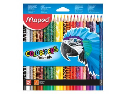 pastelky trojhranne maped color peps animal sada 24 ks