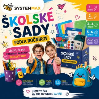 🎒📚 ŠKOLSKÉ SADY PODĽA ROČNÍKOV SÚ TU! ✏️🎨 Pripravte svoje deti na nový školský rok jednoducho a bez stresu. 💛 V SYSTEMMAX...