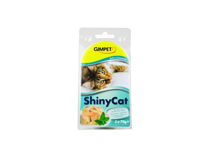 Gimpet kočka konz. ShinyCat kuře/krevety 2x70g