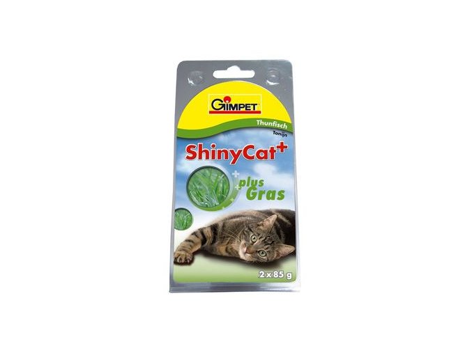 Gimpet kočka konz. ShinyCat tuňak/koc.tráv 2x70g