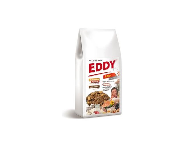 EDDY Junior Large Breed polštářky s jehněčím 8kg