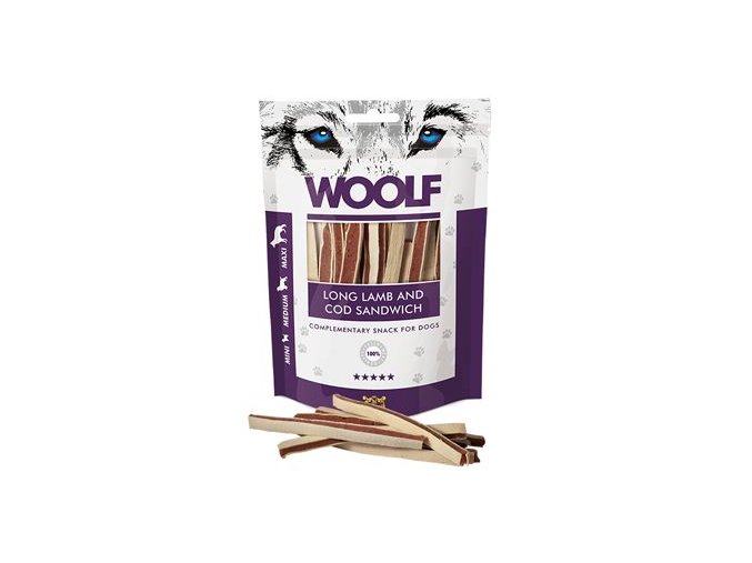 WOOLF pochoutka soft lamb and cod sandwich long 100g