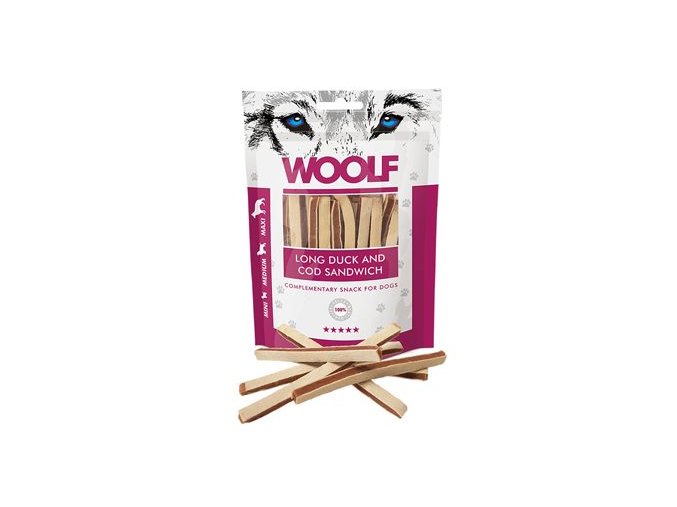 WOOLF pochoutka soft duck and cod sandwich long 100g