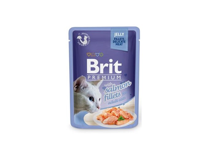 Brit Premium Cat D Fillets in Jelly with Salmon 85g