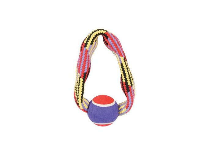 Hračka pes TENNIS BALL ROPE kruh 23cm Zolux