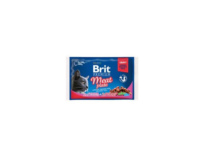Brit Premium Cat kapsa Meat Plate 400g (4x100g)