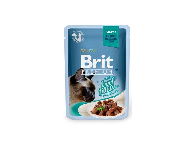 Brit Premium Cat D Fillets in Gravy With Beef 85g