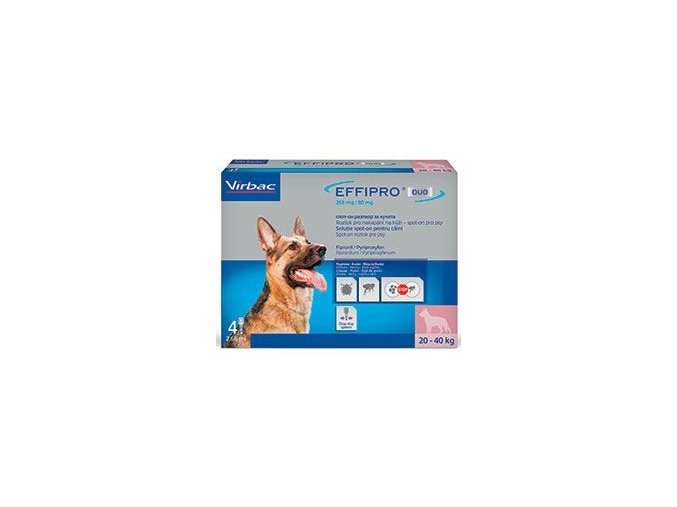 Effipro DUO Dog L (20-40kg) 268/80 mg, 4x2,68ml