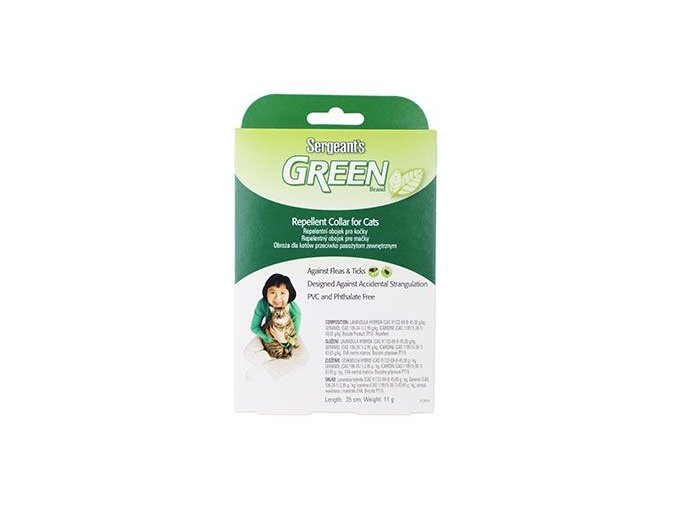 Sergeanťs Green obojek pro kočky 35cm 1ks