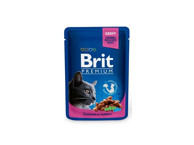 Brit Premium Cat kapsa with Chicken & Turkey 100g