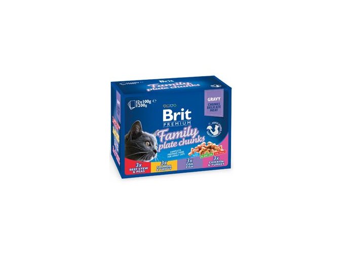 Brit Premium Cat kapsa Family Plate 1200g (12x100g)