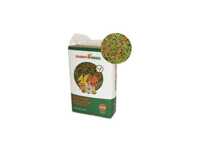 Seno luční s mrkví RabbitWeed 1kg 40 l