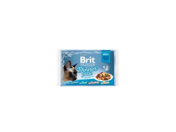 Brit Premium Cat D Fillets in Gravy Dinner Plate 340g