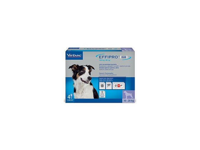 Effipro DUO Dog M (10-20kg) 134/40 mg, 4x1,34ml