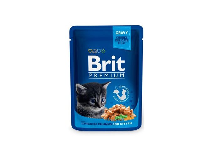 Brit Premium Cat kapsa Chicken Chunks for Kitten 100g