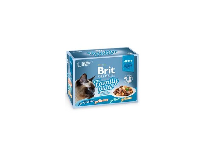 Brit Premium Cat D Fillets in Gravy Family Plate 1020g