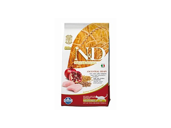 N&D LG CAT Neutered Chicken & Pomegranate 1,5kg