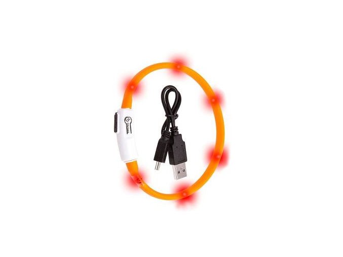 Obojek USB Visio Light 35cm oranžový KAR