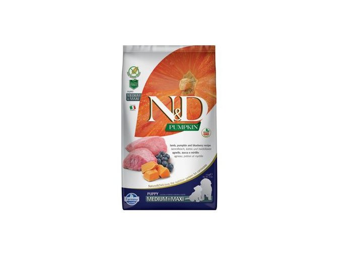 N&D Pumpkin DOG Puppy M/L Lamb & Blueberry 12kg