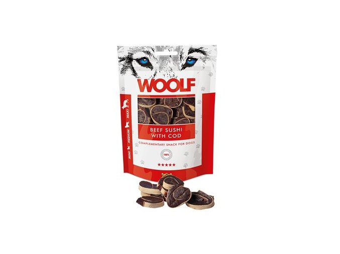 WOOLF pochoutka beef sushi with cod 100g