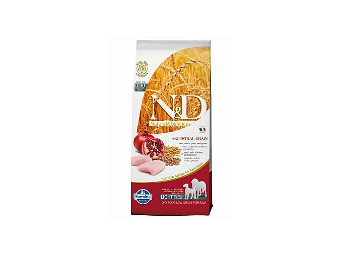 N&D LG DOG Light M/L Chicken&Pomegranate 12kg