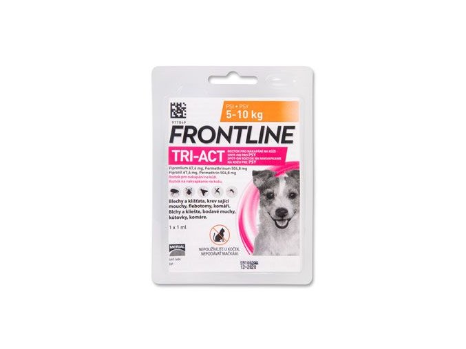 FRONTLINE TRI-ACT spot-on pro psy S (5-10 kg)-1x1ml