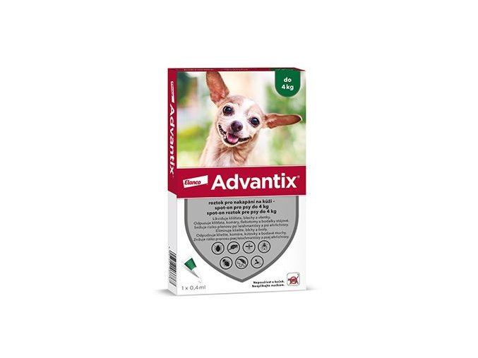 Advantix Spot On 1x0,4ml pro psy do 4kg (1 pipeta)