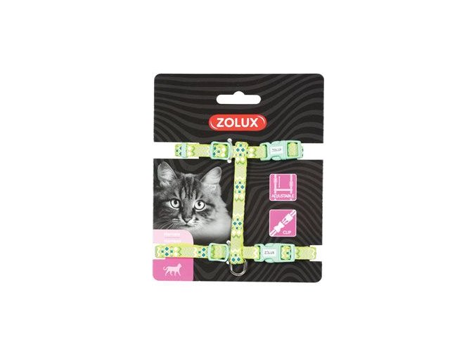 Postroj kočka ETHNIC nylon zelený Zolux
