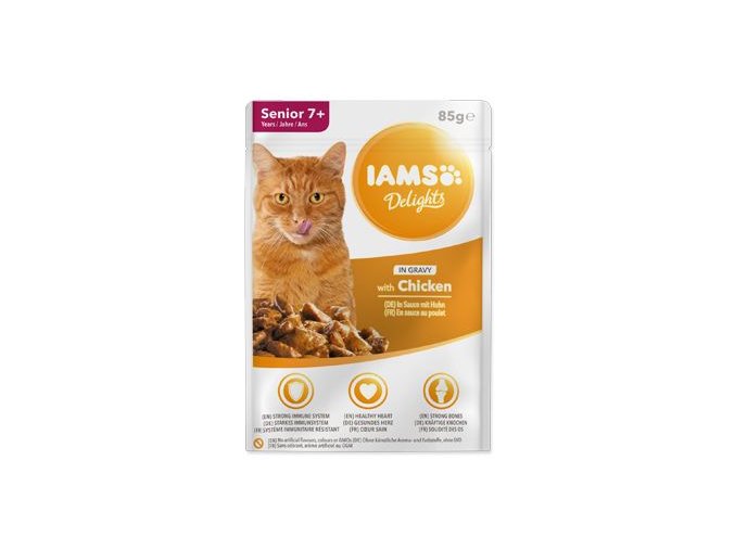 Iams Cat Senior Kuře v omáčce kapsa 85g