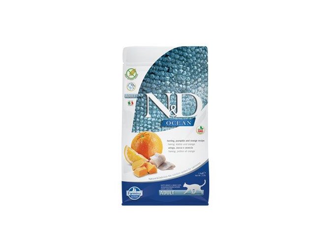 N&D OCEAN CAT Adult Herring, Pumpkin & Orange 1,5kg