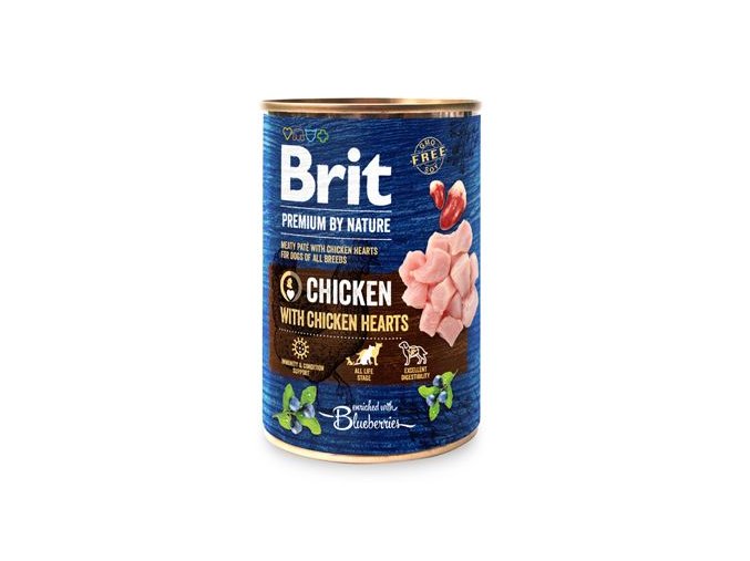 Brit Premium Dog by Nature konz Chicken & Hearts 400g