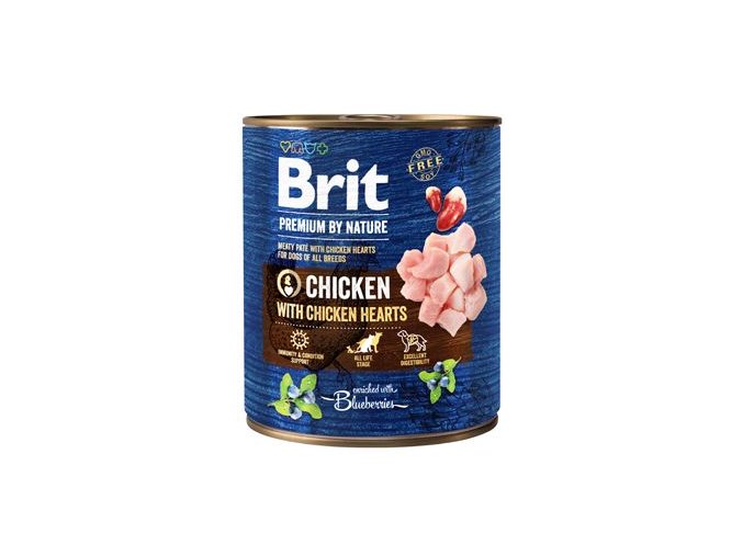 Brit Premium Dog by Nature konz Chicken & Hearts 800g