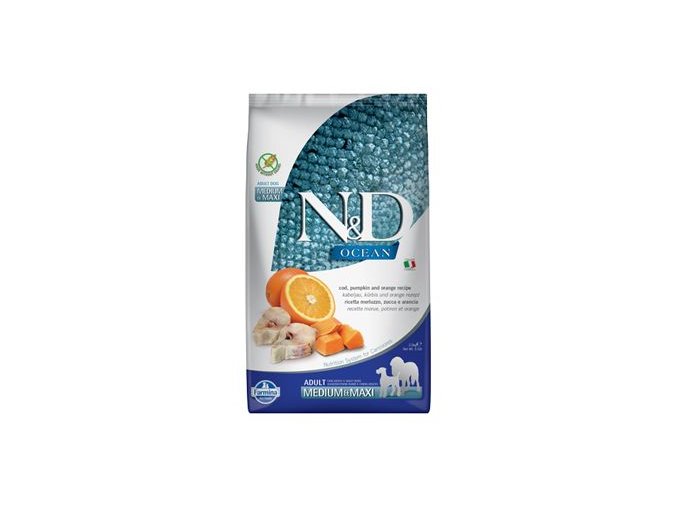 N&D OCEAN DOG Adult M/L Codfish&Pumpkin & Orange 2,5kg