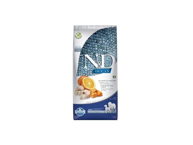 N&D OCEAN DOG Adult M/L Codfish&Pumpkin & Orange 12kg