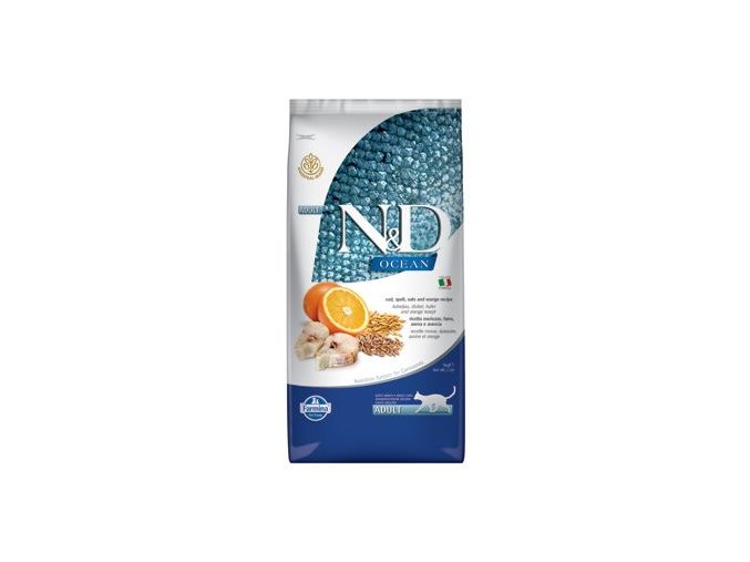 N&D OCEAN CAT LG Adult Codfish & Orange 10kg