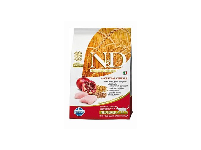 N&D LG CAT Neutered Chicken & Pomegranate 300g