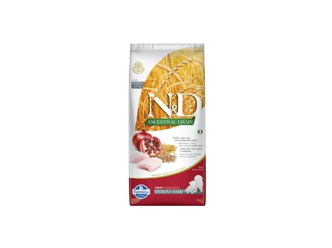 N&D LG DOG Puppy M/L Chicken & Pomegranate 12kg