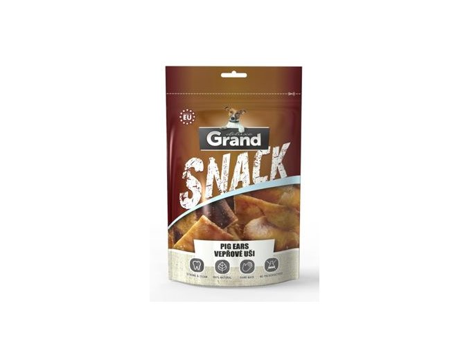 GRAND Suš .Deluxe Ucho vepř.řez. poch. pro psy 100g