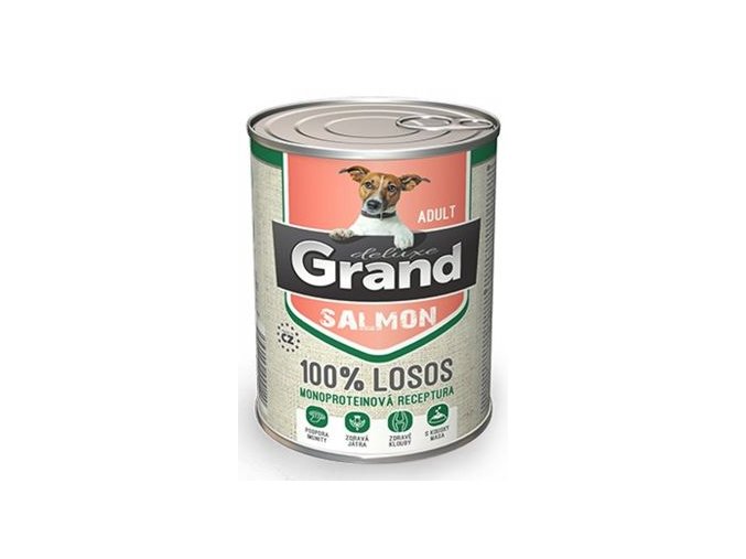 GRAND konz. deluxe pes losos adult 400g