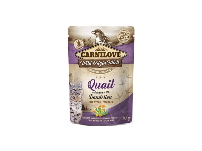 Carnilove Cat Pouch Quail & Dandelion sterilized 85g