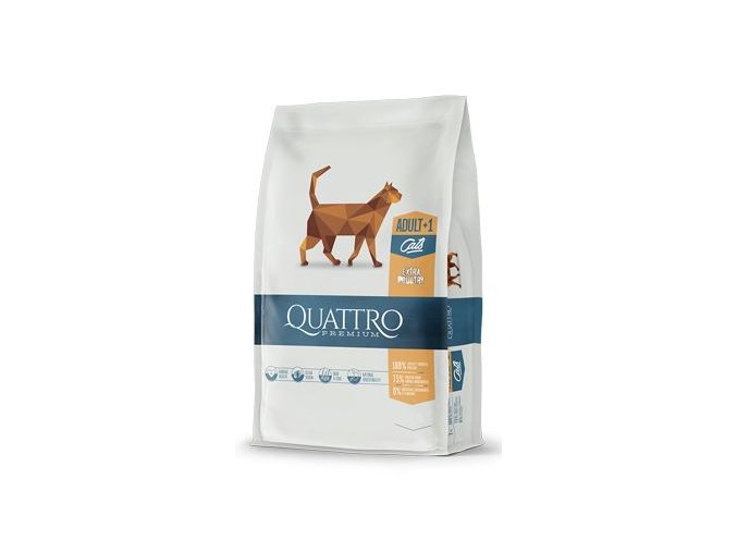 QUATTRO Cat Dry Premium all Breed Adult Drůbež 1,5kg