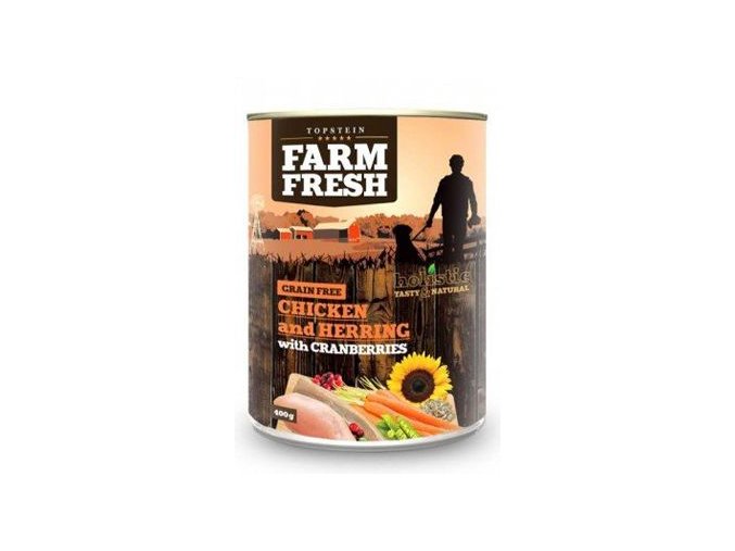 Farm Fresh Dog Chicken&Herring+Cranberries konzer 400g