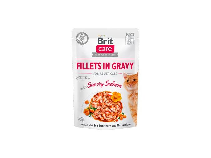 Brit Care Cat Fillets in Gravy Savory Salmon 85g