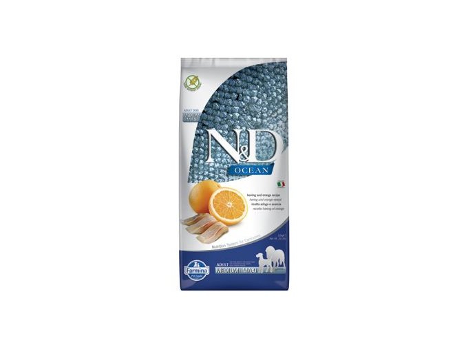 N&D OCEAN DOG Adult M/L Herring & Orange 12kg