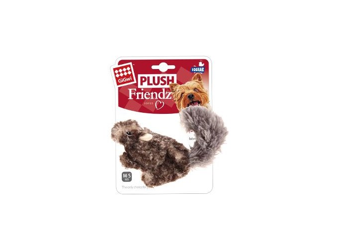 Hračka pes GiGwi Plush Friendz veverka šedá plyš