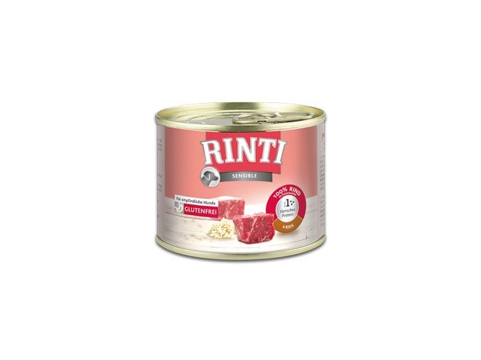 Rinti Dog Sensible konzerva hovězí+rýže 185g