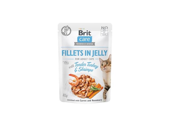 Brit Care Cat Fillets in Jelly with Turkey&Shrimps 85g