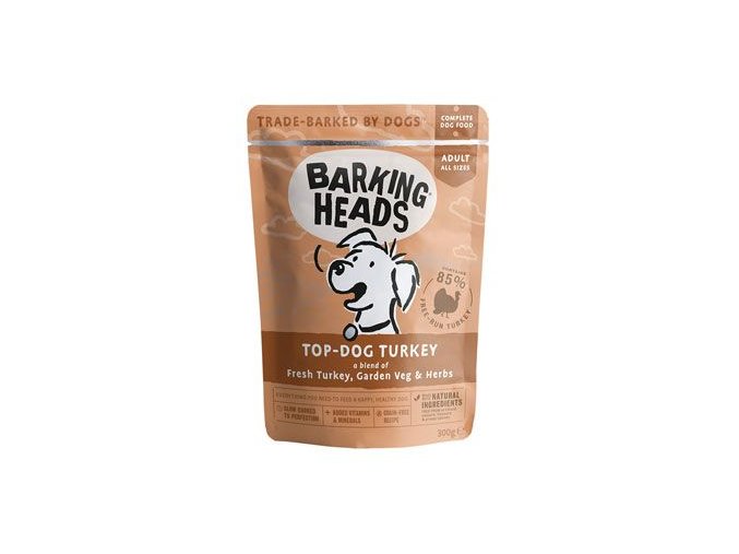 BARKING HEADS Top Dog Turkey kapsička 300g