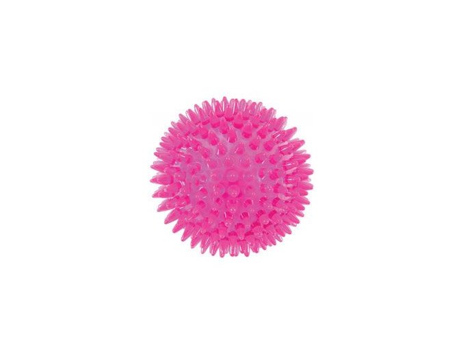 Hračka pes BALL SPIKE TPR POP 8cm s ostny růž Zolux